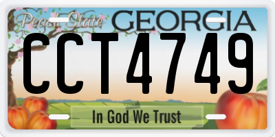 GA license plate CCT4749