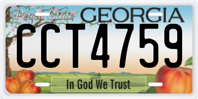 GA license plate CCT4759