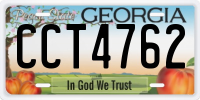 GA license plate CCT4762
