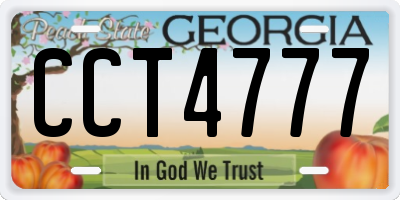 GA license plate CCT4777