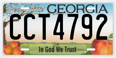 GA license plate CCT4792