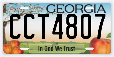 GA license plate CCT4807
