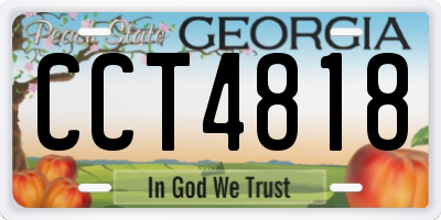 GA license plate CCT4818