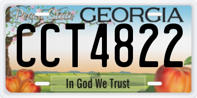 GA license plate CCT4822