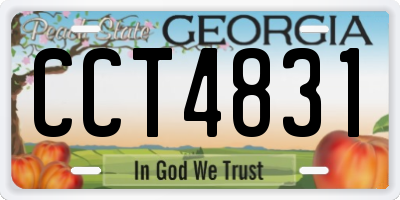 GA license plate CCT4831