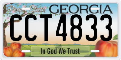 GA license plate CCT4833
