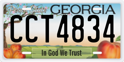 GA license plate CCT4834