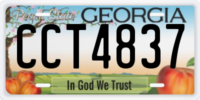 GA license plate CCT4837