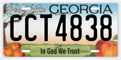 GA license plate CCT4838