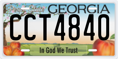 GA license plate CCT4840