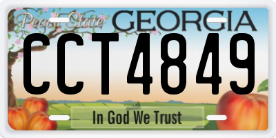 GA license plate CCT4849