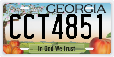 GA license plate CCT4851