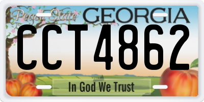 GA license plate CCT4862