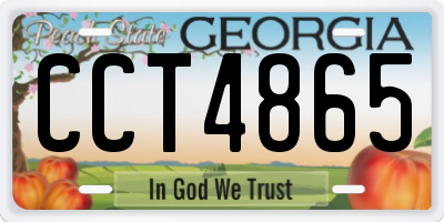 GA license plate CCT4865