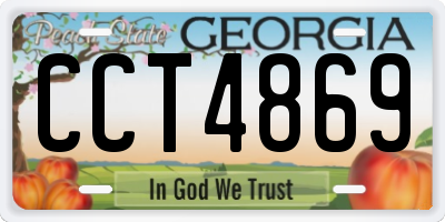 GA license plate CCT4869