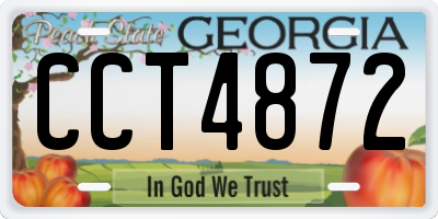 GA license plate CCT4872
