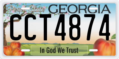 GA license plate CCT4874