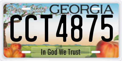 GA license plate CCT4875