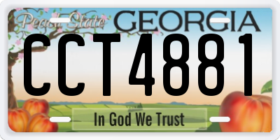 GA license plate CCT4881