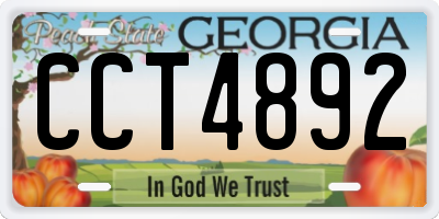 GA license plate CCT4892