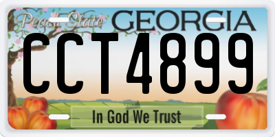 GA license plate CCT4899