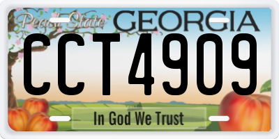 GA license plate CCT4909