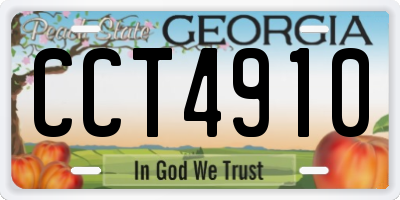 GA license plate CCT4910