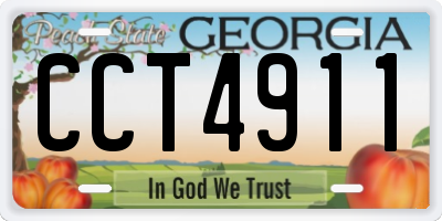 GA license plate CCT4911