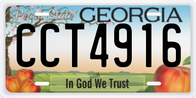 GA license plate CCT4916