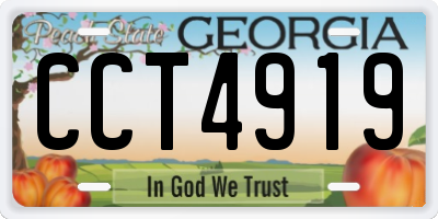 GA license plate CCT4919