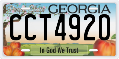 GA license plate CCT4920
