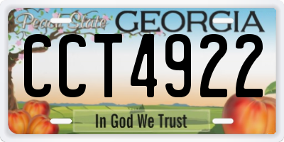 GA license plate CCT4922