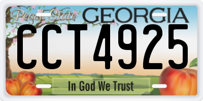 GA license plate CCT4925