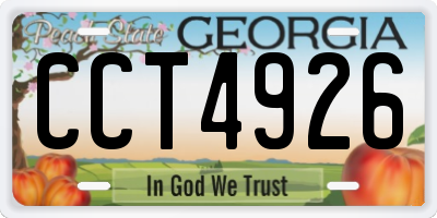 GA license plate CCT4926