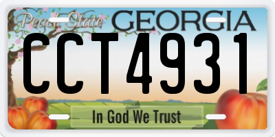 GA license plate CCT4931