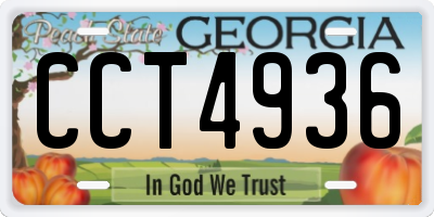 GA license plate CCT4936