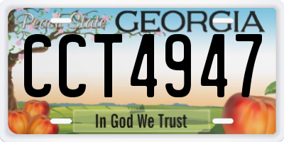 GA license plate CCT4947
