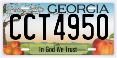 GA license plate CCT4950