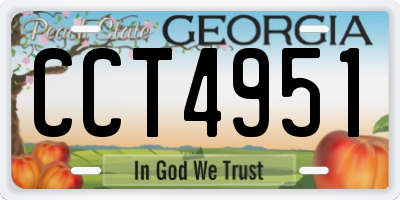 GA license plate CCT4951