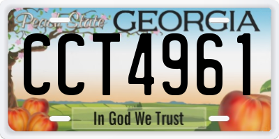 GA license plate CCT4961