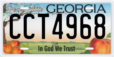 GA license plate CCT4968