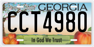 GA license plate CCT4980