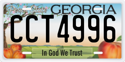 GA license plate CCT4996