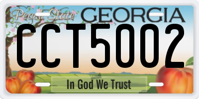 GA license plate CCT5002