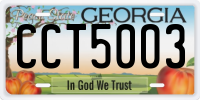 GA license plate CCT5003