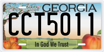 GA license plate CCT5011