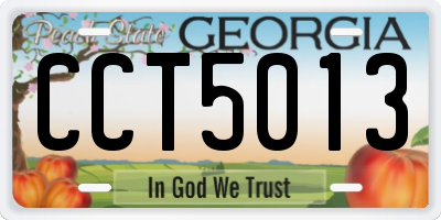 GA license plate CCT5013