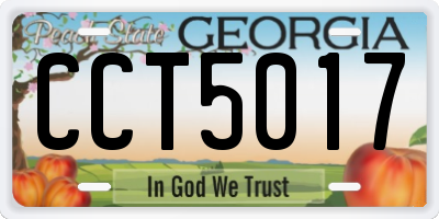 GA license plate CCT5017