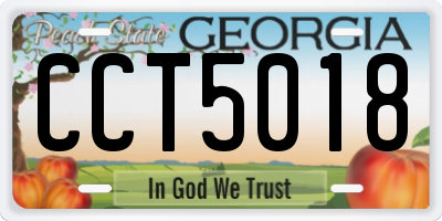 GA license plate CCT5018