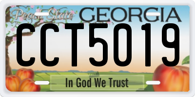 GA license plate CCT5019